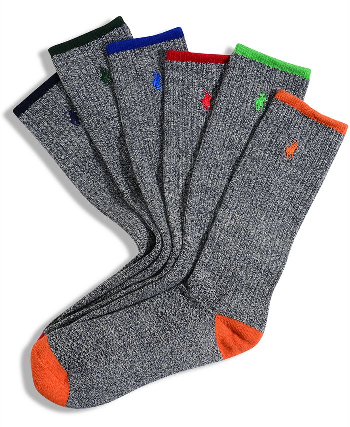 Polo Ralph Lauren Men's Socks, Athletic Crew 6 Pack - Macy's