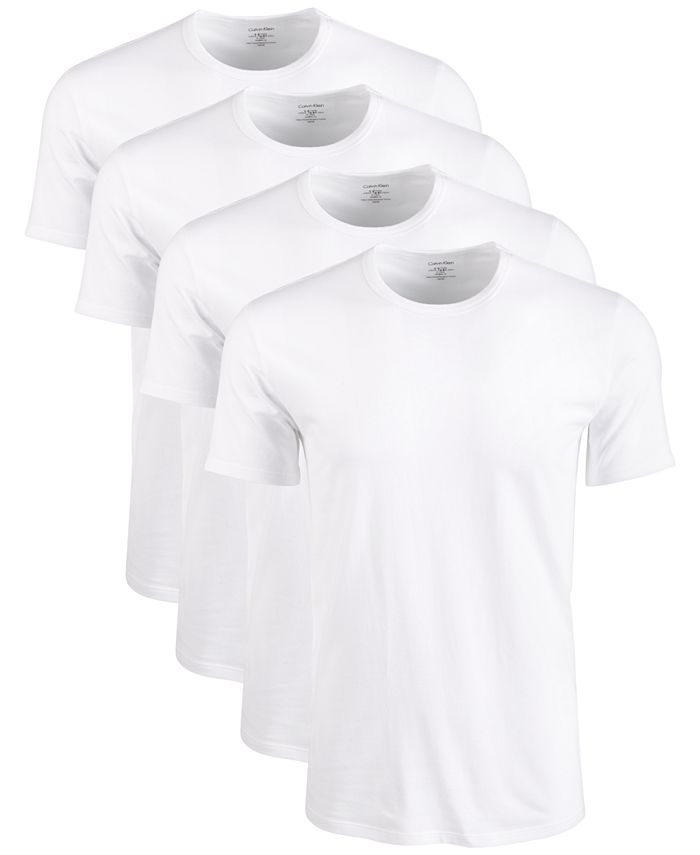 Calvin Klein Men's Cotton Stretch Crewneck Undershirts 4-Pack - Macy's