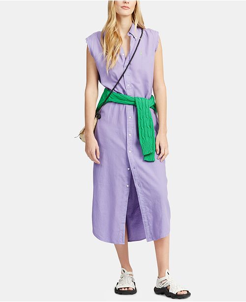Polo Ralph Lauren Sleeveless Cotton Oxford Shirtdress Reviews