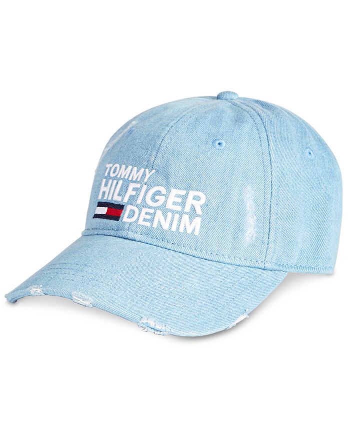 Skriv en rapport uhøjtidelig Harden Tommy Hilfiger Men's Logo Embroidered Distressed Denim Cap - Macy's