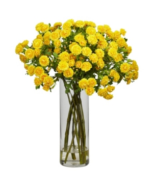 Nearly Natural Japanese Silk Flower Arrangement In Yellow