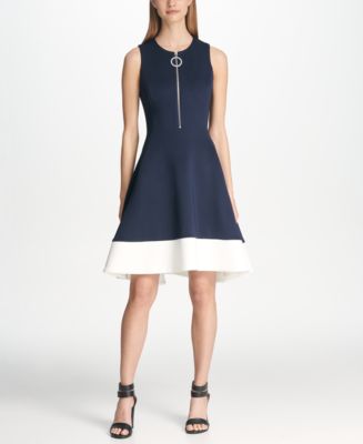 DKNY Zippered Fit & Flare Dress, Created for Macy's - Macy's