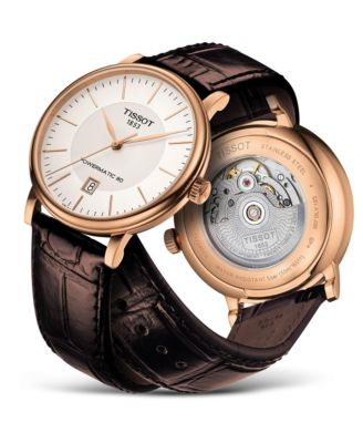 Men's Carson Premium Powermatic Brown Leather Strap Watch 40mm