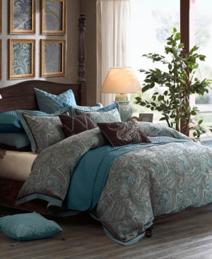 Jla Home Lauren King 9 Piece Comforter Set Bedding In Blue