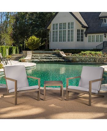 Noble House - Leah Outdoor 3pc Dining Set, Quick Ship