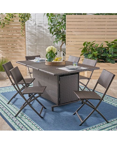 Noble House Maldives Outdoor 7pc Dining Set Reviews Furniture Macy S