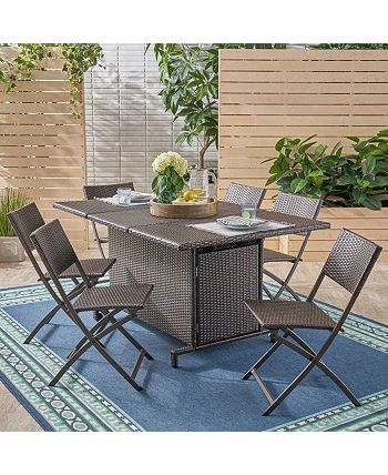 Noble House - Maldives Outdoor 7pc Dining Set, Quick Ship