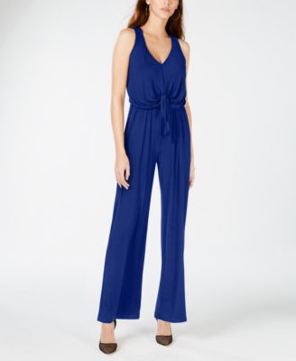 sleeveless tie waist jumpsuit