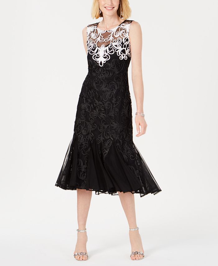 R & M Richards Petite Illusion Soutache Dress Macy's