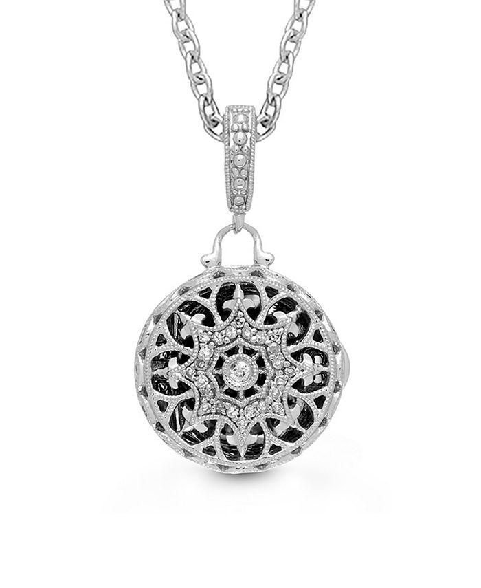 With You Lockets Bea Photo Locket Necklace with Diamond (1/20 ct. t.w