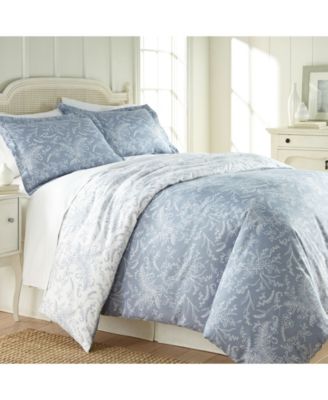 Winter Brush Reversible Floral Duvet Cover Set, Full/Queen