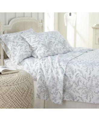 Ultra-Soft Floral or Solid 4-Pc. Sheet Set, Twin