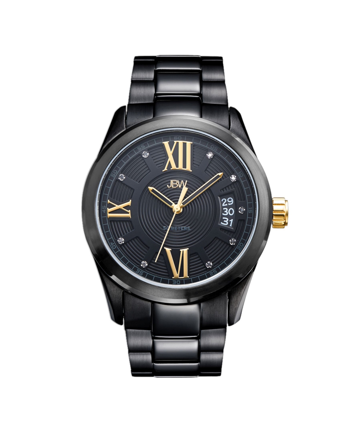 Men's Bond Diamond (1/10 ct.t.w.) Black Ion-Plated Stainless Steel Watch - Black