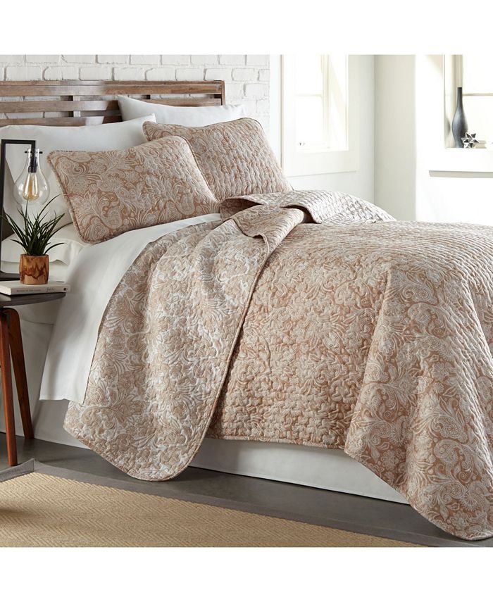 Southshore Fine Linens Boho Paisley Lightweight Reversible Quilt and Sham Set, Full/Queen