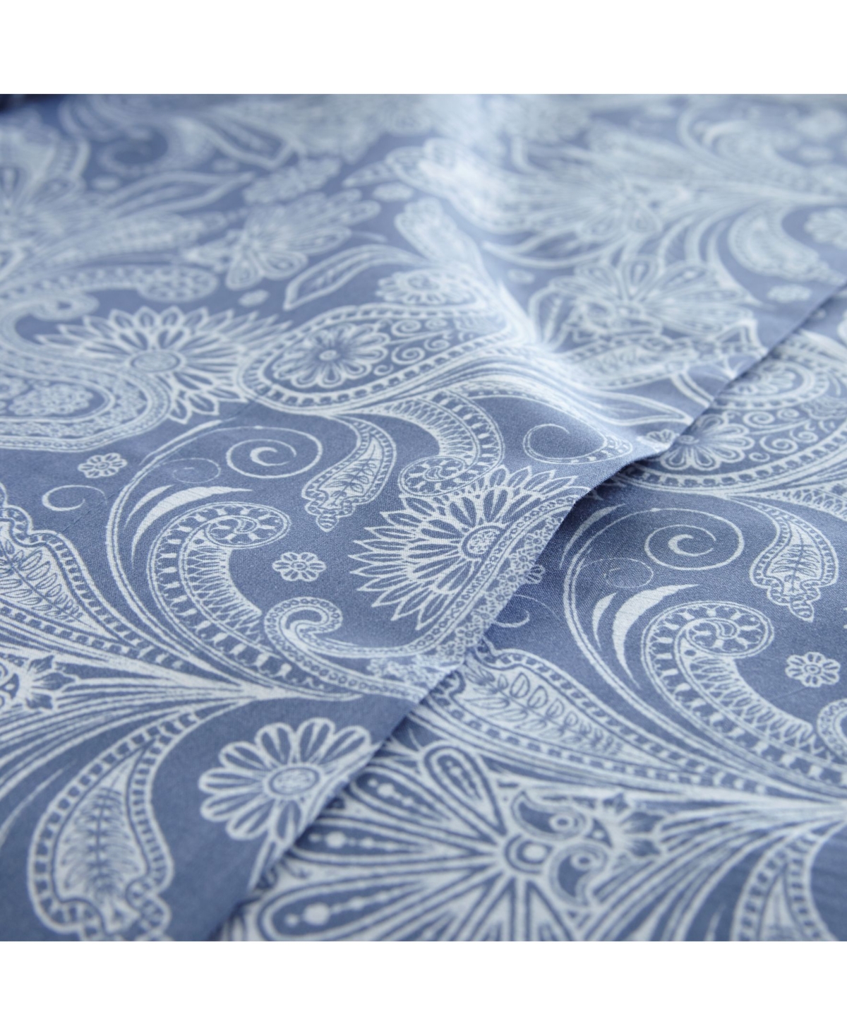 Southshore Fine Linens Perfect Paisley Sheet Set In White,blue