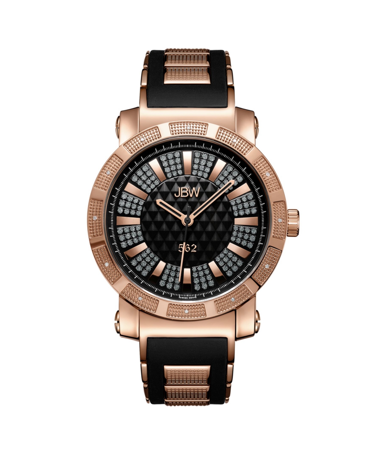 Men's "562" Diamond (1/8 ct.t.w.) 18K Rose Gold Plated Stainless Steel Watch - Gold