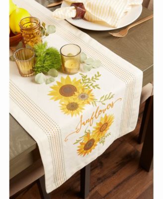 Design Imports Sunflowers Print Table Runner 14" X 72"
