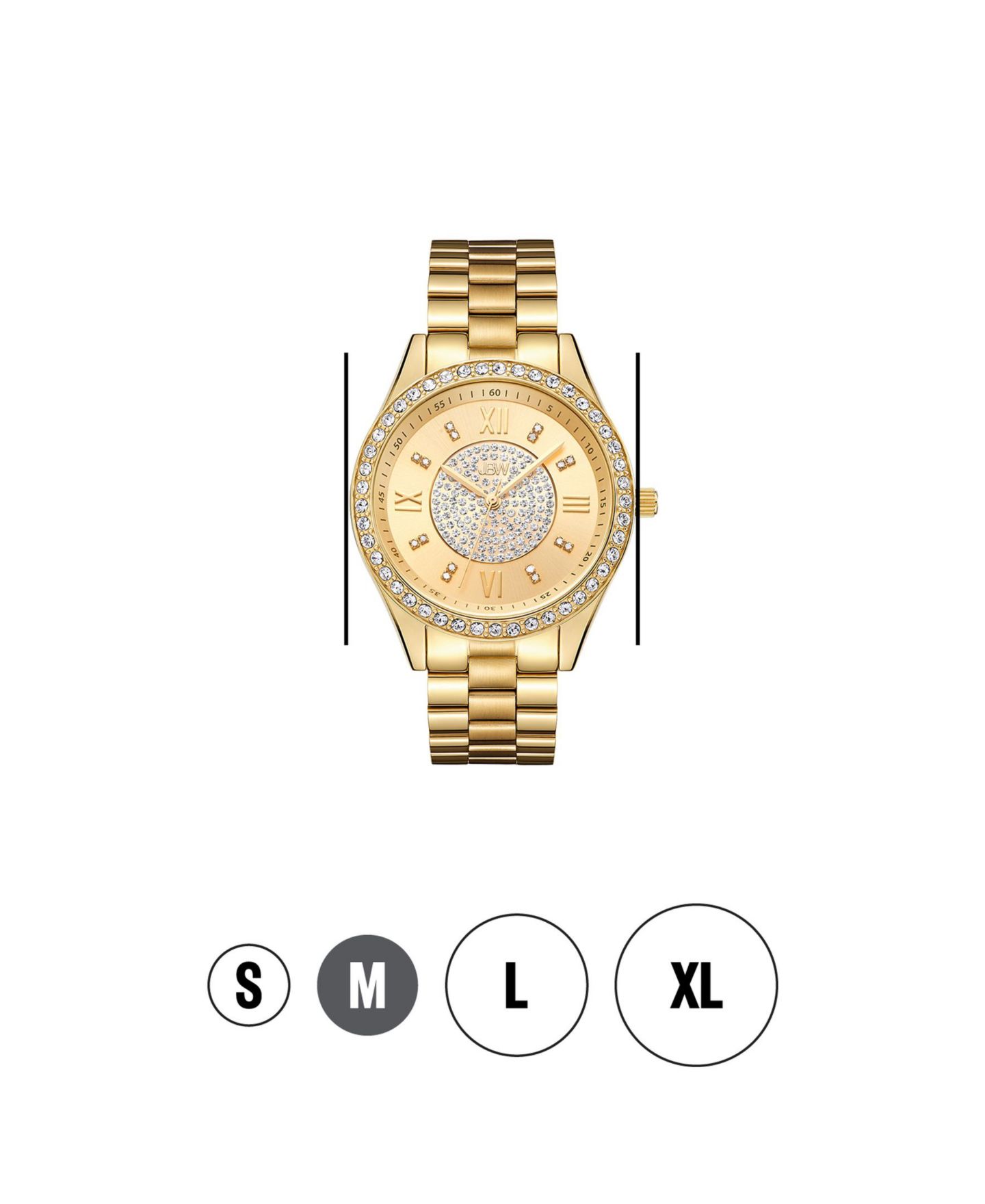 Женские часы Jbw Mondrian Diamond (1/6 ct.t.w.) 18k Gold Plated Stainless Steel Watch 37mm, цвет: Золотой — фото 4