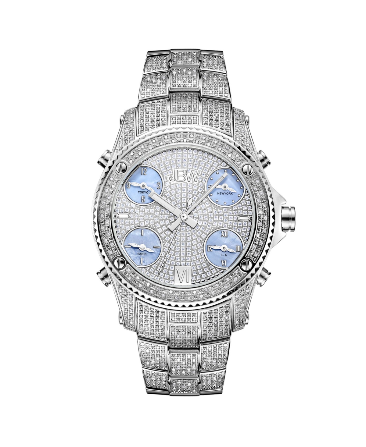 Men's Jet Setter Diamond (2 ct.t.w.) Stainless Steel Watch - Silver
