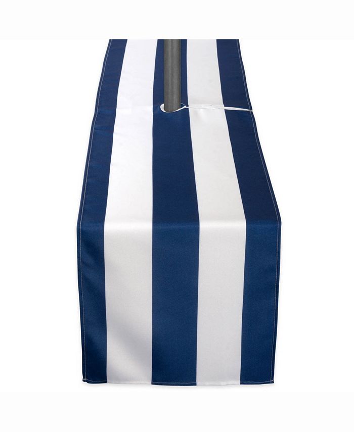 Design Imports Nautical Blue Cabana Stripe Outdoor Table Runner with