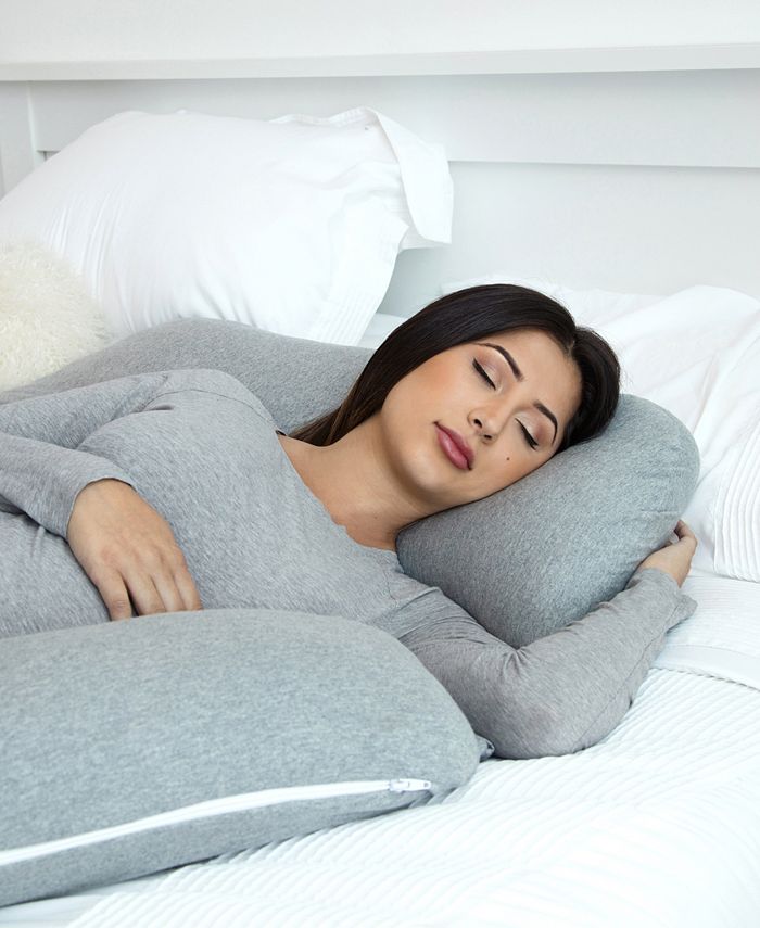 PharMeDoc Pregnancy Pillow with Jersey Cover, U Shaped Full Body Pillow