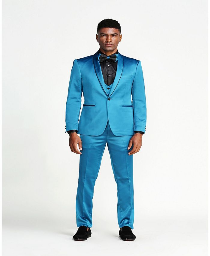 Tazzio Men's Solid Sharskin 3-Piece Slim Fit Suit - Macy's