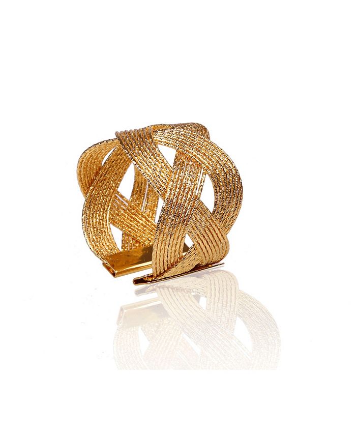 Classic Touch Set of 6 Gold Woven Napkin Rings Macy's