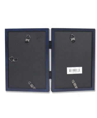 Hinged Double Blue Wood Picture Frame - Gallery Collection - 4" x 6"