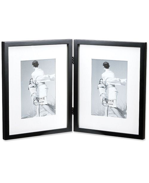 Lawrence Frames Black Wood 8 X 10 Hinged Double Picture Frame