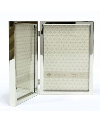 Hinged Double Silver Standard Metal Picture Frame - 5" x 7"