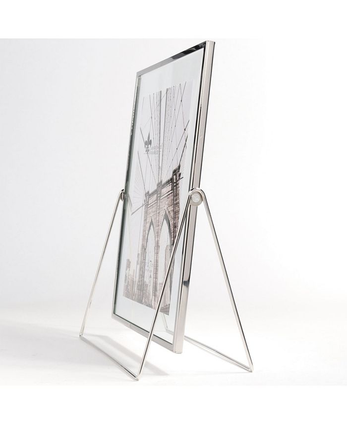 Lawrence Frames Harland Silver Metal Float Frame with Metal Stand 5