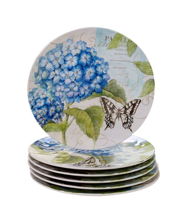 Certified International - Hydrangea Garden 6-Pc. Dinner Plate Set