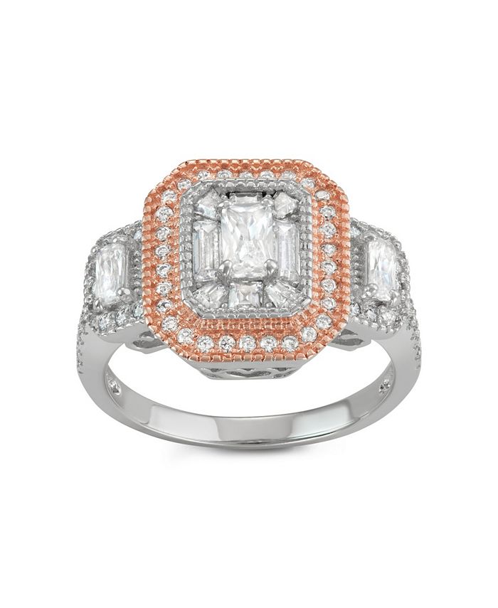 Michelle Lee Creations Two Tone Cubic Zirconia Ring - Macy's