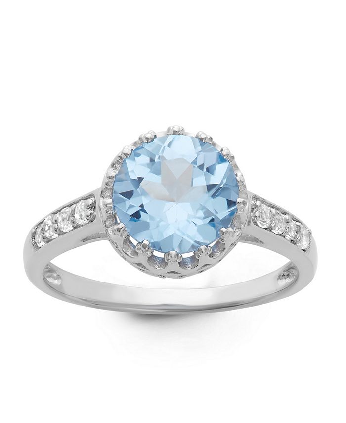 Macy's Sterling Silver Aquamarine Ring & Reviews - Fashion Jewelry ...