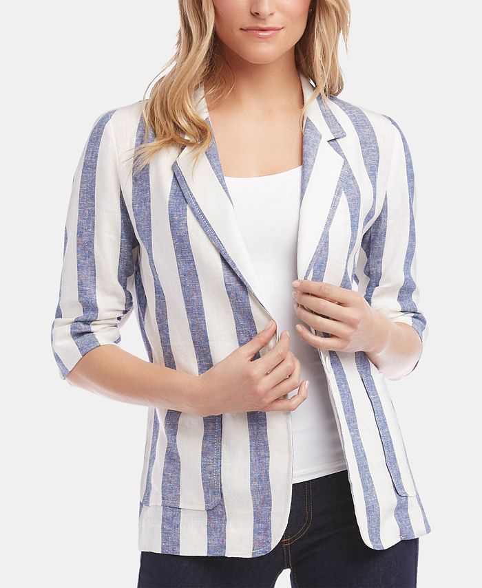 karen kane ruched sleeve jacket