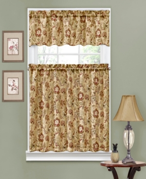 Traditions By Waverly Navarra 26" X 36" Tier And 52" X 14" Valance Set In Antique