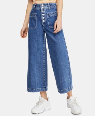 Free People - Colette Cotton Button-Fly Cropped Jeans
