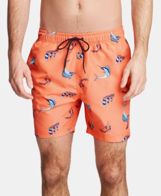Nautica - Men's Marlin Icon Printed 6" Swim Trunks
