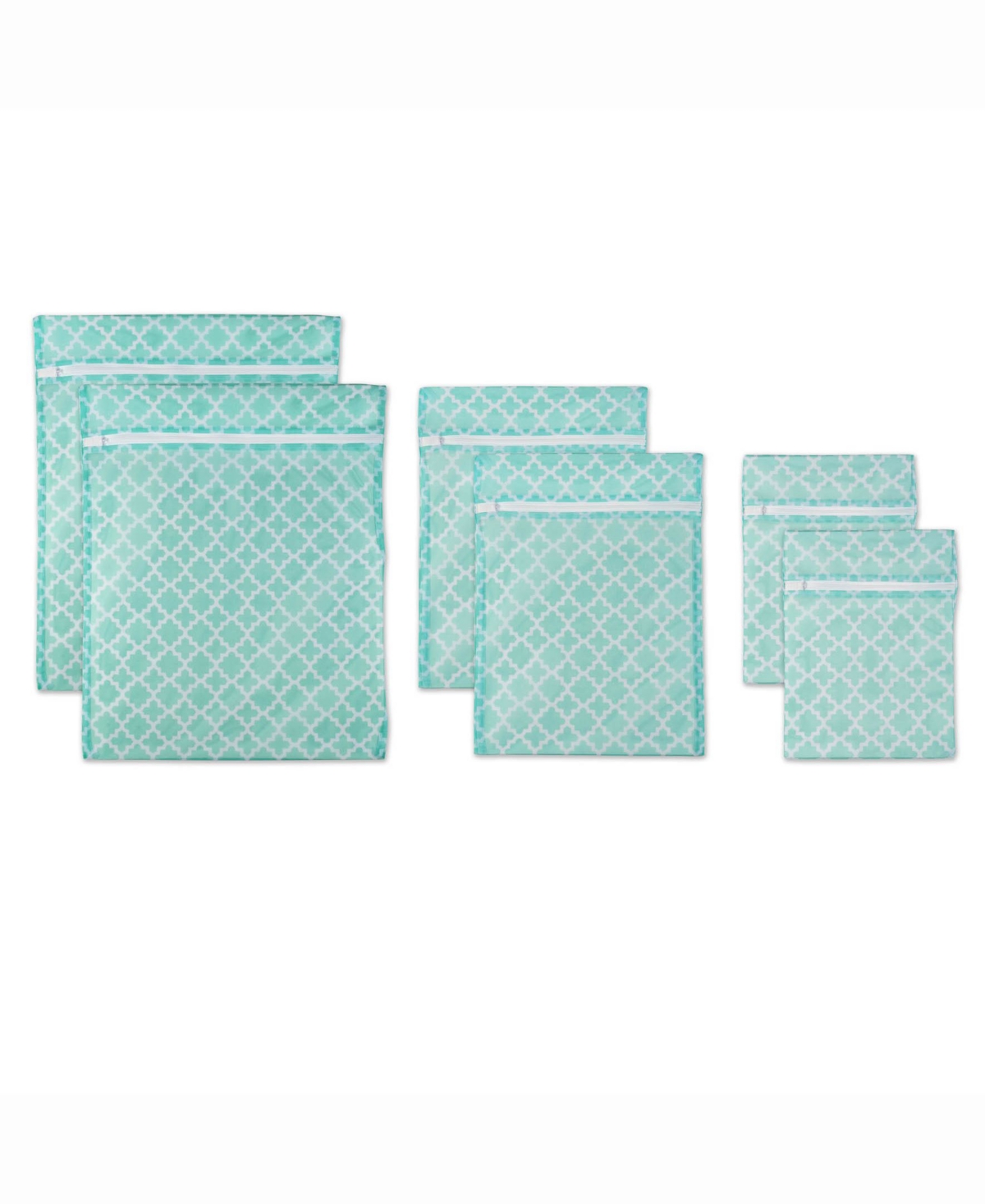 Lattice Set D Mesh Laundry Bag, Set of 6 - Turquoise