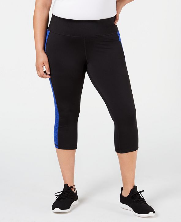 Ideology Plus Size Colorblocked Capri Leggings, Created for Macy's