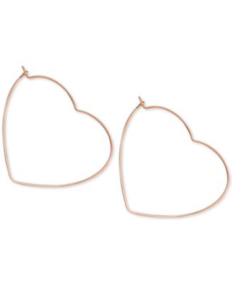 Essentials - Heart Hoop Earrings in Rose Gold-Plate
