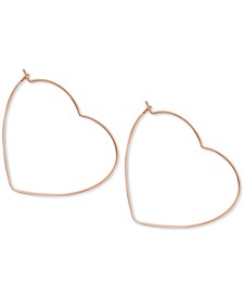 Heart Large Hoop Earrings  in Rose Gold-Plate