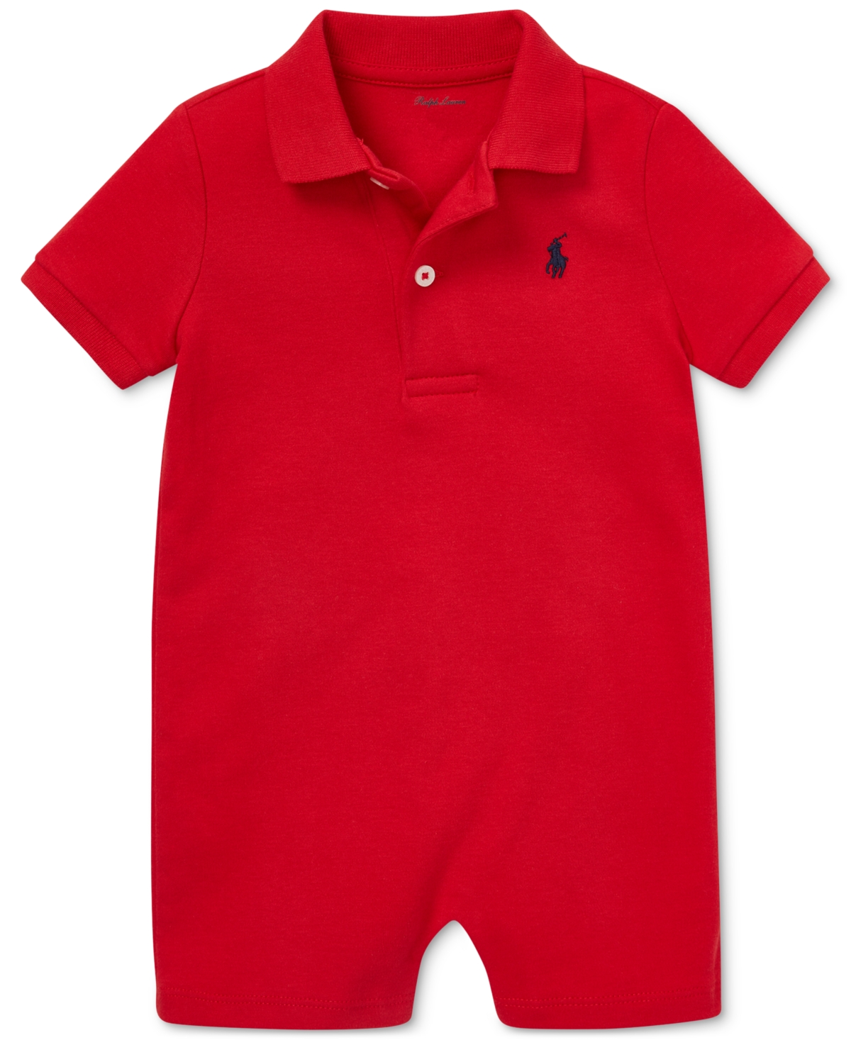 Polo Ralph Lauren Baby Boys Cotton Short Sleeved Polo Shortall In Rl 2000 Red