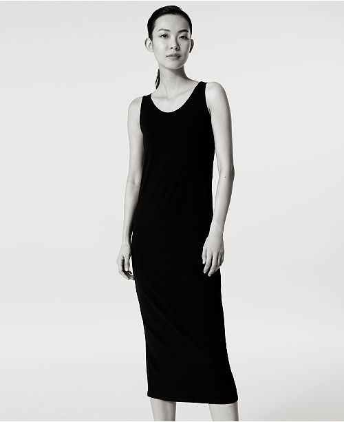 Eileen Fisher Stretch Jersey Scoop Neck Midi Dress Regular