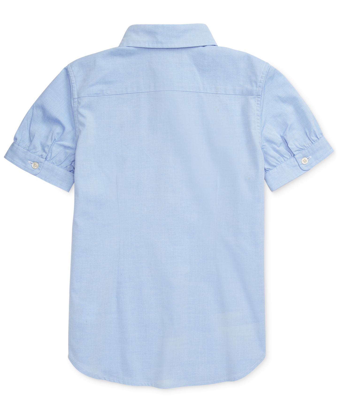 Топ Polo Ralph Lauren Short-Sleeve Solid Oxford для девочек, цвет: Синий — фото 6