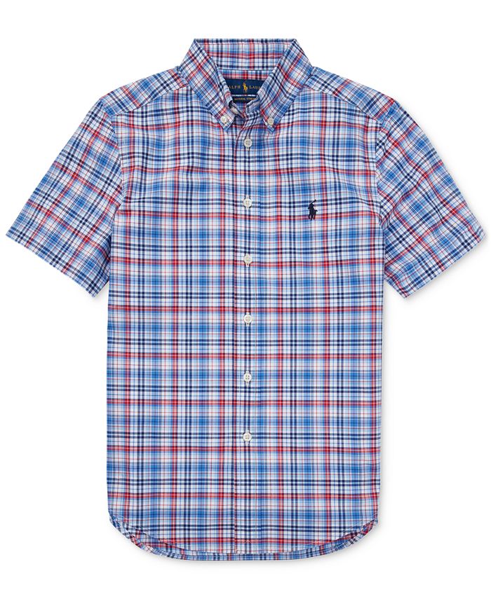 Polo Ralph Lauren Big Boys Plaid Cotton Poplin Shirt & Reviews - Shirts ...