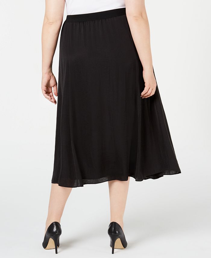 Alfani Plus Size Washed-Satin A-Line Skirt, Created for Macy's - Macy's