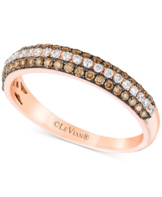 Le Vian - Chocolate Diamond (1/4 ct. t.w.) & Vanilla Diamond (1/6 ct. t.w.) Band in 14k Rose Gold