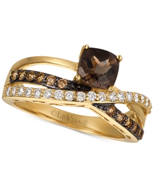 image of Le Vian Smoky Quartz (3/4 ct. t.w.), Vanilla Diamonds (1/4 ct. t.w.) & Chocolate Diamonds (1/4 ct. t.w.) Ring in 14k Gold