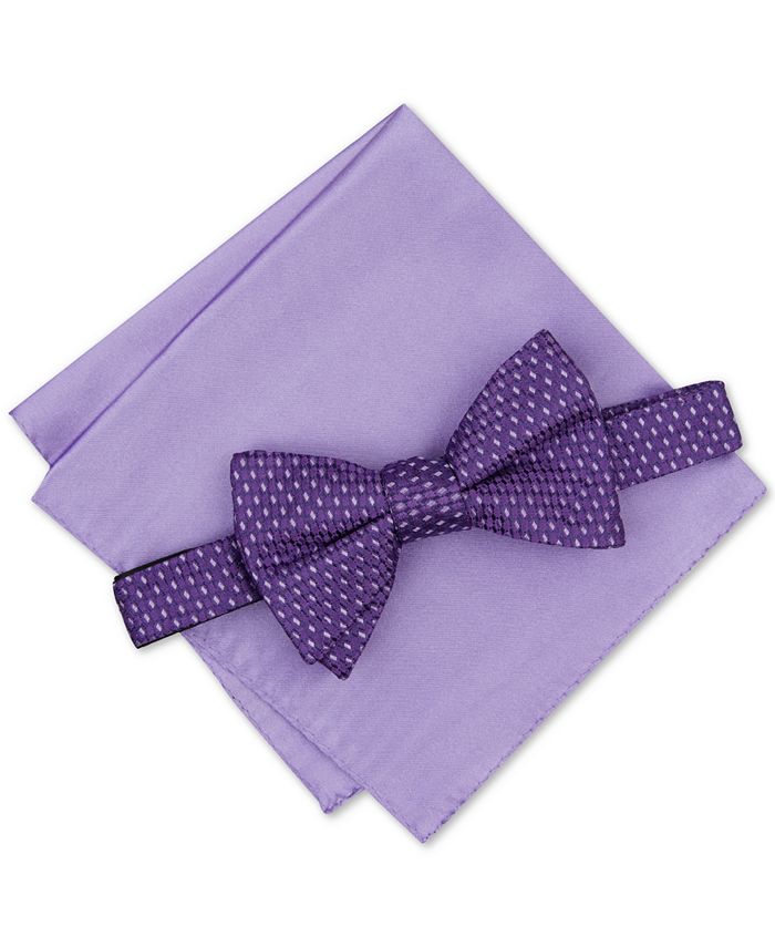 Alfani Men's Neat ToTie Bow Tie & Solid Pocket Square Set, Created for
